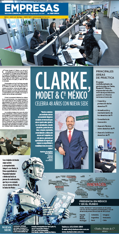 Clarke, Modet & Cº México in Reforma.com